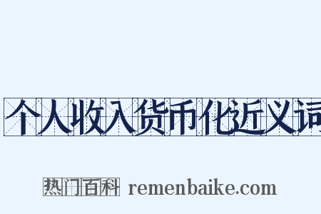 个人收入货币化近义词是什么意思的图片